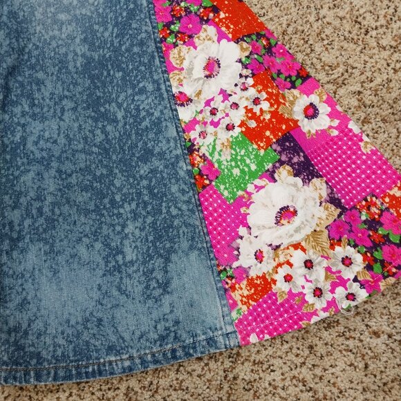 3799 Size 13/14 Upcycled delia's Bleach Dyed Bell-Bottoms, - Picture 2 of 5